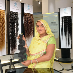 100% naturel indien vierge noir couleur cheveux longs Bodywave faisceaux non transformés vendeur Temple Extensions de cheveux humains - Product Image 1