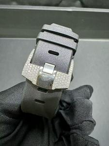 Montre mécanique de luxe pour homme avec diamants Moissanite VVS, bracelet en caoutchouc, résistante à l'eau, aiguilles en cristal, pour affaires et sport - Product Image 3