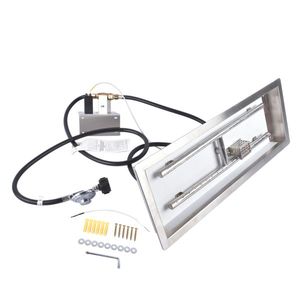 Kit Bruciatore a Gas Rettangolare in Acciaio Inossidabile da 24 x 8 Pollici per Braciere da Interno/Esterno con Ciotola Quadrata - Product Image 4