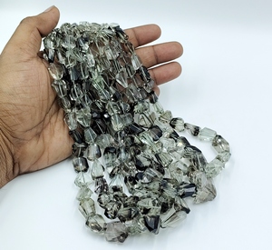 Natural Smoky Quartz Hand Cut Faceted Nugget Beads Strand Wholesale Loose Gemstone Color Play Fire Effect Jewelry RUHAN GEMS - Product Image 1