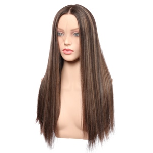 Peluca de Cabello Virgen Chino de Alta Calidad de 20 Pulgadas de Largo con Frente de Encaje Transparente, Peluca Teñida sin Pegamento para Mujer - Product Image 5