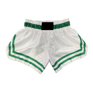 Pantalones Cortos de Muay Thai con Estampado de Llama por Sublimación, Panel Lateral de Malla, Pantalones de Kickboxing Personalizados de Dos Tonos Rosa y Negro, Ropa de Gimnasio de Boxeo - Product Image 2