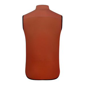 Maillot de cyclisme professionnel sans manches coupe-vent respirant pour homme, dos en maille orange, 100 % polyester - Product Image 2