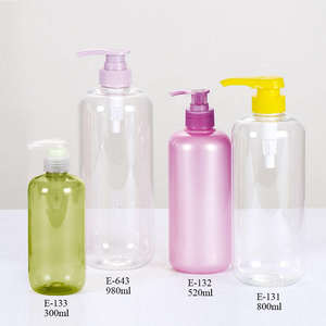 Bouteilles pulvérisatrices rondes en plastique PET 10oz 17oz 27oz 32oz Emballage cosmétique personnalisé pour les soins capillaires Shampooing Gel douche Lotion - Product Image 5