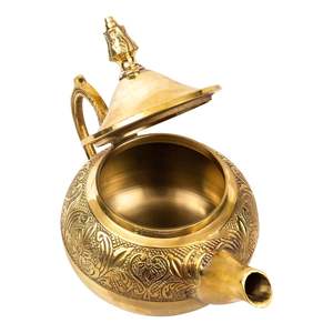 Tetera de latón puro hecha a mano para café indio tradicional y infusiones de hierbas, duradera, con acabado antiguo. - Product Image 6