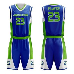 Uniforme Deportivo Personalizado con Nombre y Número Impresos para Hombre, 100% Poliéster Ecológico, Transpirable y Absorbente de Humedad para Baloncesto - Product Image 1