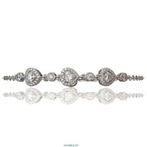 Bracelet en Moissanite Cœur pour Usage Quotidien 4,5 mm (Certifié GRA) Glosbe & Co GRA Rond Synthétique (Fabriqué en Laboratoire) Argent - Product Image 2