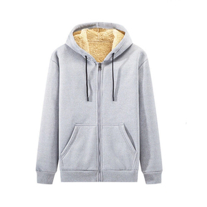 Sudadera con Capucha y Cierre para Hombre, Color Gris, 100% Algodón, Corte Regular, Informal, para Invierno, en Oferta - Product Image 3