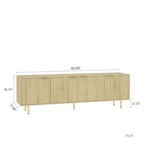 Mobile TV Moderno in Legno da 68 Pollici con Design Scanalato, Centro Intrattenimento con Ante Contenitore, Consolle Porta TV da 55+ Pollici, Mobile Multimediale per Soggiorno - Product Image 5