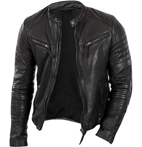 Veste à fermeture éclair à col montant de meilleure qualité pour hommes, cuir à capuche personnalisable de toutes les couleurs en tissu à l'état neuf - Product Image 5