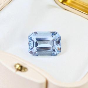 Pierre précieuse naturelle Aquamarine bleue Santa Maria, taille octogonale, certifiée par un tiers, taille ajustable, qualité supérieure pour bague - Product Image 3
