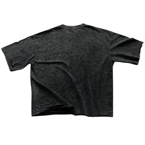 Camiseta Negra Extra Grande Personalizada, Unisex, Estilo Vintage Desgastado, Ropa Urbana, Algodón de Alta Calidad, Ecológica, Transpirable, de Secado Rápido - Product Image 2