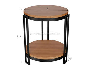 Mesa de Noche Moderna de 2 Niveles de Madera Maciza de Mango, Mesa Auxiliar con Almacenamiento, 2 Cajones, Hecha a Mano, para Dormitorio o Sala de Estar, Novedad 2026 - Product Image 5