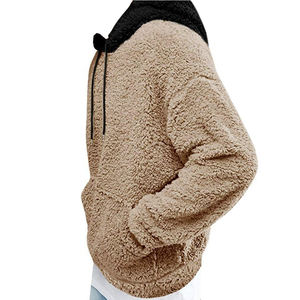 mens <b>sherpa</b> fleece hoodie with 350gsm fleece <b>fabric</b> private label service for seasonal retail inventory — 105 chars - Product Image 3