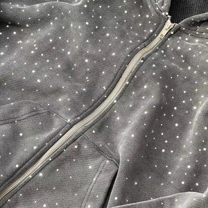 Sudadera con Capucha y Cierre de Cremallera para Hombre, Talla Grande, Color Sólido, Tejido de Poliéster, Estilo Casual para Otoño, Corte Regular - Product Image 4