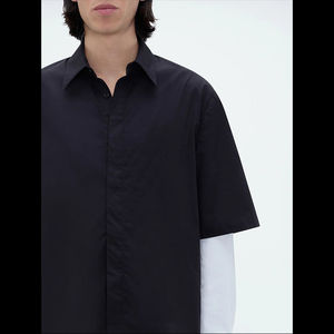เสื้อยืดคอกลมสองชั้น แขนยาว ผ้าฝ้าย 100% ทรงโอเวอร์ไซส์ สำหรับผู้ชาย - Product Image 2