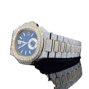5A TOP VVS Moissanite Watch Mujeres Iced Out Watch para hombres Hip Hop Relojes de lujo Mecánico automático Pp Pass Test Lab Diamond - Product Image 1