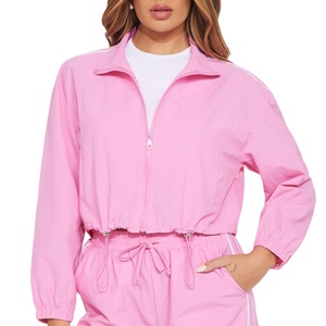 2 Piece Zipper Pullover Windbreaker Jacket and Jogger Pants <b>Set</b> Activewear Windbreaker <b>Set</b> for Women Wholesale Rate 2027 - Product Image 2