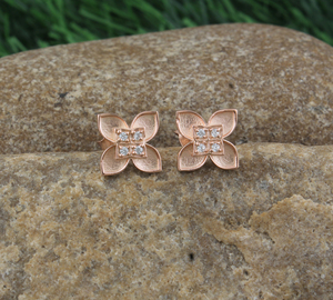 Wholesale 18K Rose Gold Plated Cubic Zirconia <b>Stud</b> Earrings for Women AAA CZ Diamond Brilliant Cut Sparkly Bridal Earring Jewelr - Product Image 1