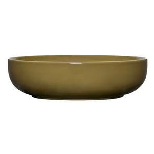 ชามเซรามิกทันสมัยเคลือบสีมัสตาร์ดอุ่น รูปทรงกว้างตื้น ทนทาน ปลอดภัยสำหรับอาหาร เหมาะสำหรับการรับประทานอาหารทุกวันอย่างมีสไตล์ - Product Image 1