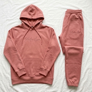 Men's Pink Hoodie Tracksuit <b>Set</b>, Pullover Sweatshirt Jogger <b>Pants</b> <b>2</b> <b>Piece</b> Casual Sportswear Wholesale OEM - Product Image 1