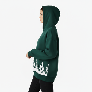 Sudadera con capucha extragrande de algodón 100% grueso para hombre, estilo boxy, con logo frontal personalizado, estilo streetwear, hombros caídos - Product Image 2