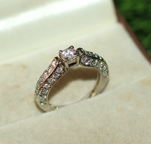 925 <b>Sterling</b> <b>Silver</b> Original Moissanite <b>Ring</b> Handcrafted Shimmering Fine Jewelry Rhodium Plated Prong <b>Set</b> Religious Style - Product Image 4