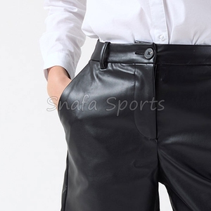 Nouveauté 2026 : Shorts en cuir tendance pour femmes et hommes, décontractés et de sport, avec cordon de serrage, personnalisables, pour le streetwear féminin, en vente - Product Image 4