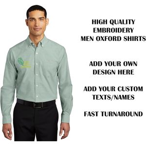 2025 S658 Camisas de vestir con bordado personalizado para hombres Super Pro Oxford con agregar textos de logotipo Blusas y camisas para mujeres - Product Image 4