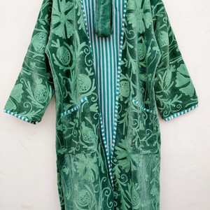 Boho Velvet <b>Kimono</b> Coat with Paisley Embroidery for Spring Winter Warmed Coat For <b>Women</b> Bulk Purchase - Product Image 3