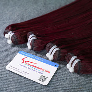 Precio al por mayor Borgoña Color hueso recto 100% cabello humano crudo trama paquete extensiones de cabello sin enredos sin derramamiento Super sedoso - Product Image 3