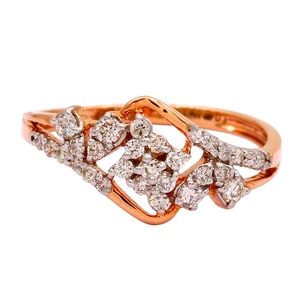 แหวนทองคำและเพชรเพาะเลี้ยงในห้องปฏิบัติการ ได้รับการรับรองจาก IGI INGEMCO เพชรทรงบริลเลียนต์ ฝังแบบหนามเตย สไตล์คลาสสิก ทองคำบริสุทธิ์ 14K สำหรับผู้หญิง จาก Djewels - Product Image 1