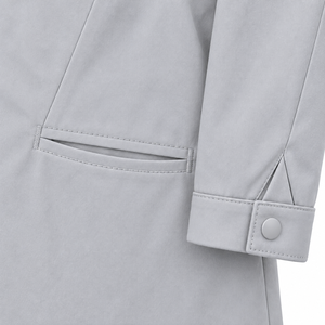 Medical Lab Coat Pale Grey Split <b>Band</b> <b>Collar</b> Concealed Zip Custom Wholesale Unisex Doctor Uniform Healthcare Workwear for Teams - Product Image 6