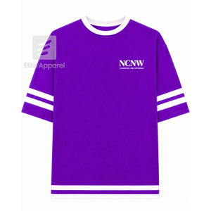 Custom NCNW sorority <b>shirt</b> embroidered logo on front purple and <b>white</b> color <b>short</b> <b>sleeve</b> Polyester <b>Shirt</b> forfemale Greek apparel - Product Image 1