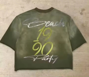 T-shirt personnalisé pour homme, style streetwear, impression graphique, logo, coton de haute qualité, poids lourd, coupe ample, décontracté, court, boxy - Product Image 2
