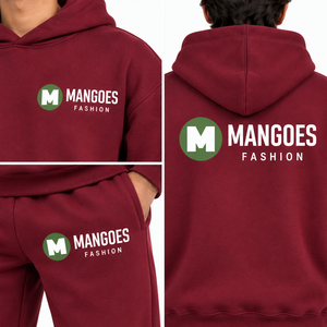 Conjunto Deportivo con Capucha Color Granate para Hombre, Marca MANGOES FASHION, Manga Larga, Informal, para Verano, 100% Algodón Felpa, Corte Holgado, Color Sólido - Product Image 4