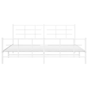 Cadre de lit complet en acier blanc thermolaqué, lit rectangulaire en métal - Product Image 5