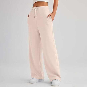 Customized <b>Women's</b> <b>Flared</b> <b>Joggers</b> Mid Waist 100% Cotton Breathable Quick Dry Eco-Friendly Casual Pants - Product Image 1