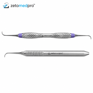เครื่องมือขูดหินปูนพรีเมียม Dental 128 Scaler แบบสองด้านและแบบด้านเดียว ทำจากสแตนเลสสตีล สำหรับการรักษาโรคปริทันต์ OEM Zetomed Pro - Product Image 1