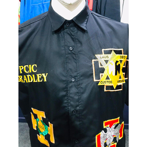 Camisa Negra Personalizada Shriners – Bordado “I Am Our Mystic Temple 2002” Regalia Masónica - Product Image 4