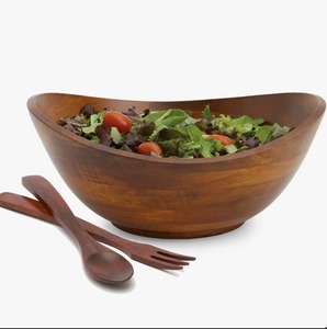 <b>Large</b> Round Wooden Bowl Multipurpose Salad Serving Bowl for Restaurant Buffet and Home Use At Best Price - Product Image 3