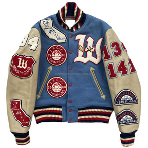 Veste de baseball premium pour homme, style streetwear, en laine, à manches longues, veste varsity, vêtements de sport, vente en gros, sur mesure. - Product Image 1