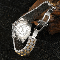 Montre en acier inoxydable de qualité supérieure entièrement sertie de diamants pour hommes et unisexe, disponible à prix d'exportation depuis l'Inde