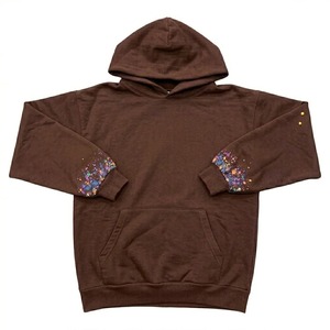 Sweat-shirt à capuche unisexe surdimensionné en polaire, vêtements de sport, logo imprimé en relief, strass, streetwear, confortable, durable, tendance - Product Image 6