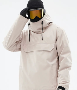 Chaqueta de Esquí con Capucha para Hombre, Color Beige, Impermeable, Aislamiento Sintético, Tecnología Gore-Tex, Cierre con Cordón - Product Image 1