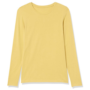 Camiseta clásica de manga larga para mujer, cuello redondo, algodón, precio económico, venta al por mayor, logotipo personalizado, camisetas de manga larga. - Product Image 3