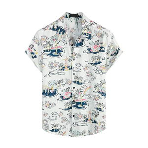 Mens Wholesale Customized Printed <b>Button</b> up Hawaii Beach Summer <b>Shirts</b> Mens Casual Hawaiian <b>Shirts</b> - Product Image 1