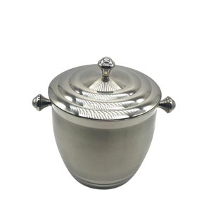 Seau à glace de luxe en acier inoxydable martelé avec couvercle et pince, double paroi isolée, pour bar à domicile - Product Image 2