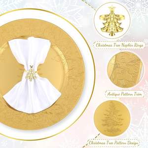 Assiette de présentation décorative haut de gamme avec bordure dorée pour réceptions, événements et décoration de restaurant - Product Image 3