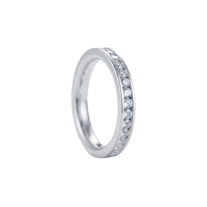 Anillo de Eternidad Minimalista de Plata de Ley 925 con Moissanita, Corte Brillante Redondo, Engaste en Canal, Hecho a Mano, Joyería para Uso Diario - Product Image 5
